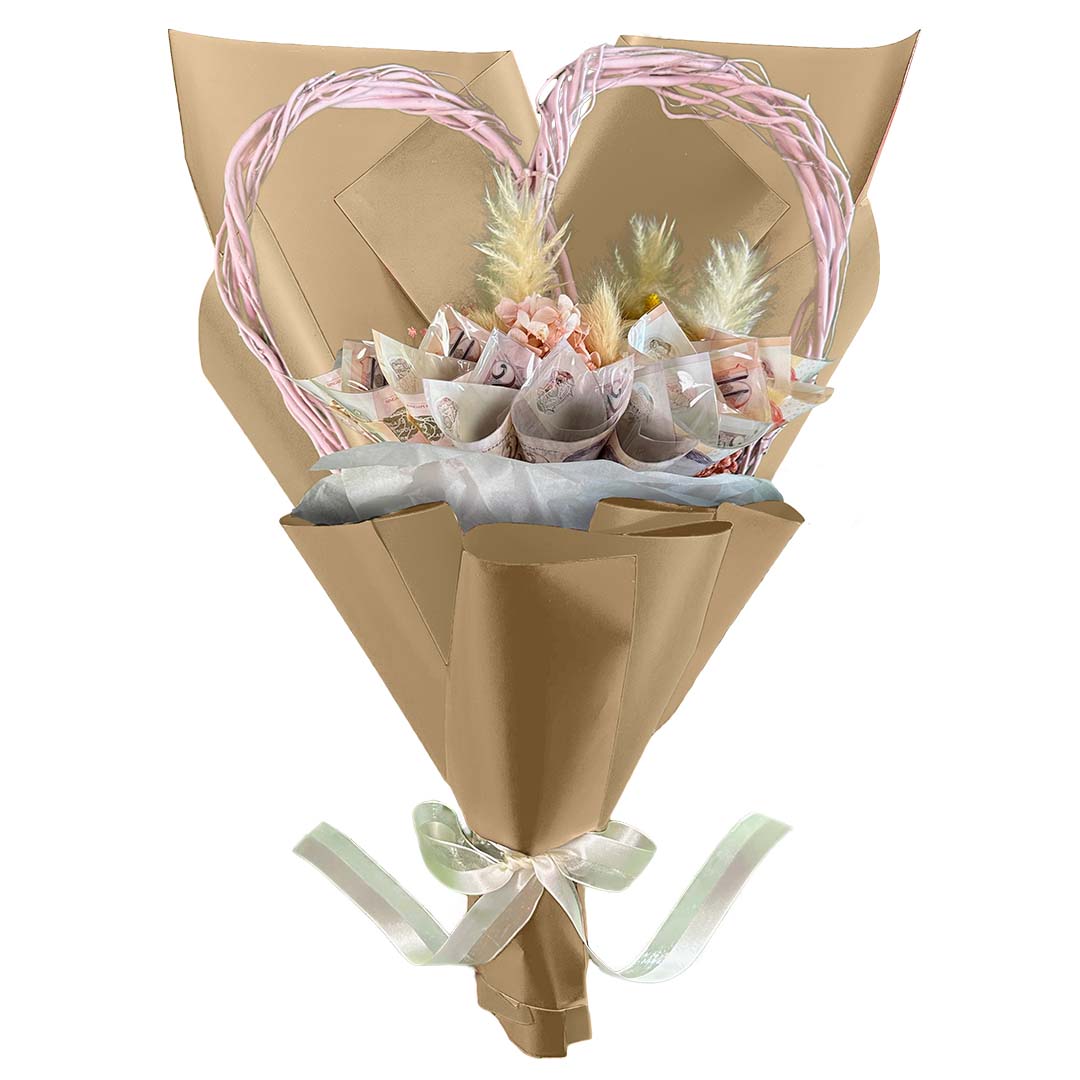 Money Bouquet Heartfelt Fuchsia Posy